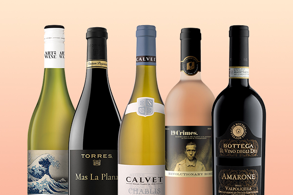 Tillfälligt sortiment av olika vinsorter