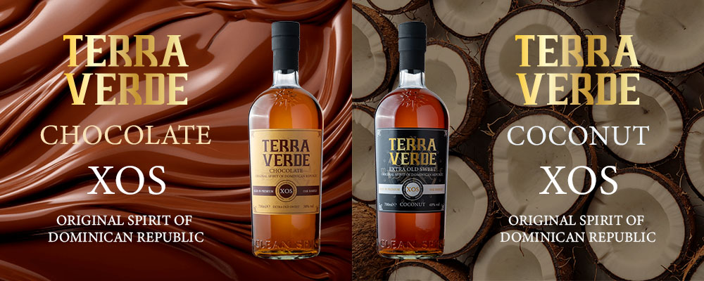 Terra Verde Chocolate XOS och Coconut XOS med choklad- och kokosbakgrund