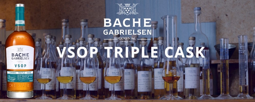Reklambanner med Bache Gabrielsen och deras VSOP triple cask.