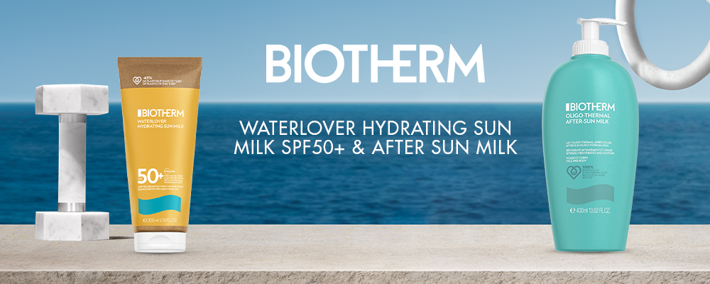 Reklamebanner for Biotherm Sun-kampanjen.