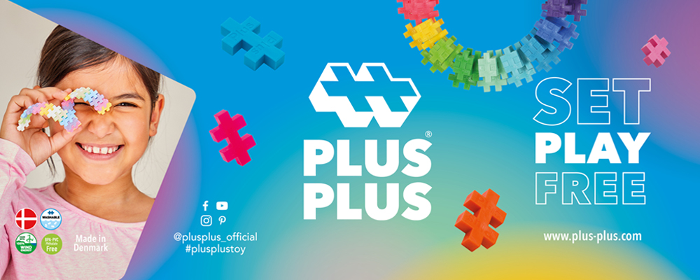 Reklambanner för Plus-Plus pussel.