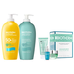 Biotherm Lait Solaire + Biotherm After Sun + Biotherm Aquasource Hyalu Gaveæske